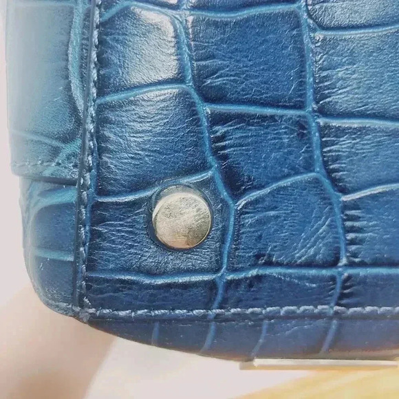 Halogen Blue Faux Crocodile Handbag - Picture 11 of 11